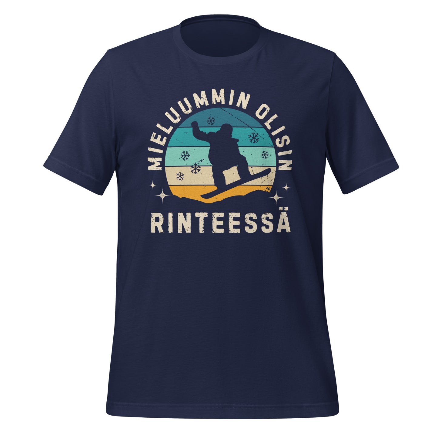 Lumilautailijan paita - sininen mieluummin olisin rinteessä t-paita.