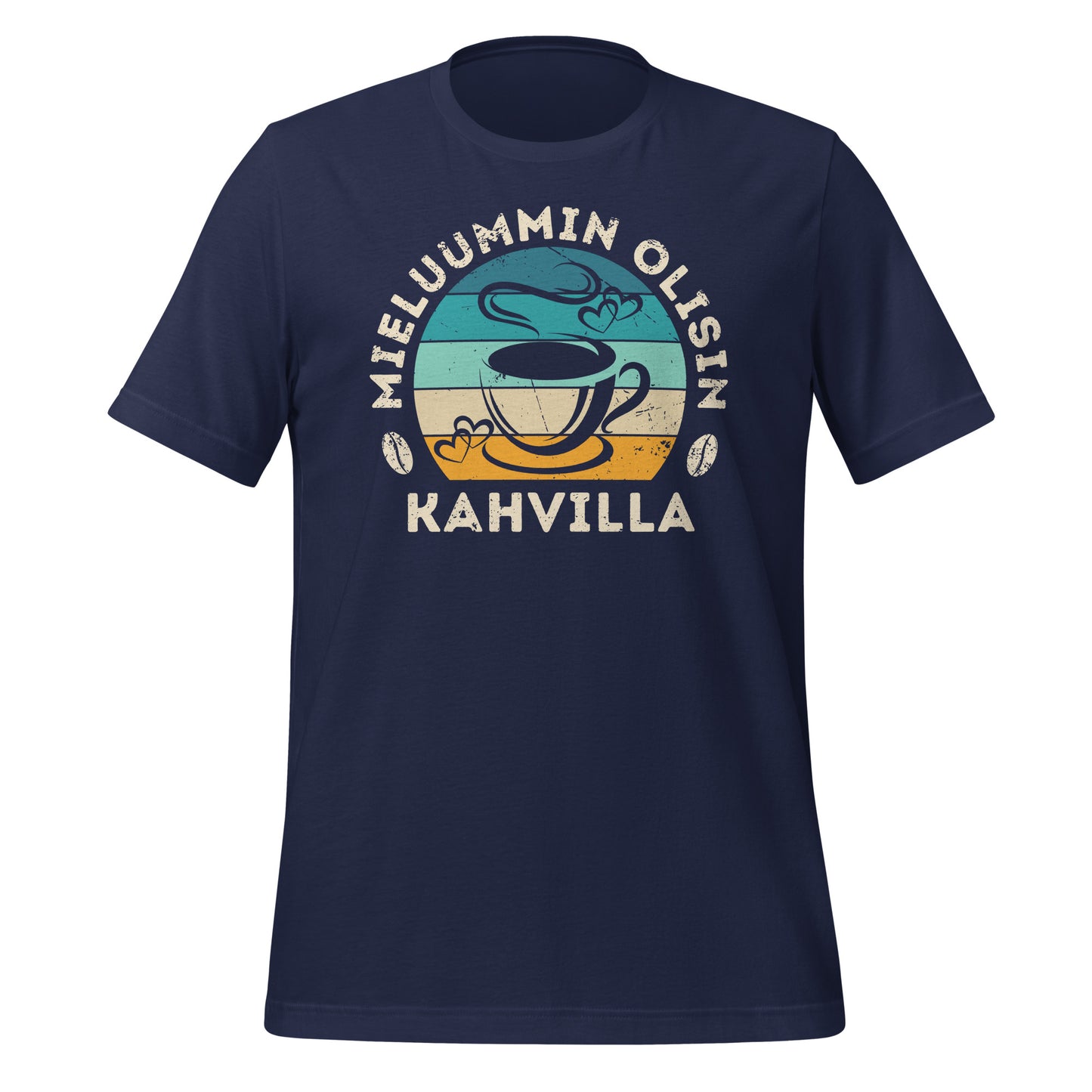 Mieluummin olisin kahvilla sininen -t-paita – hauska design kahvin ystävälle.