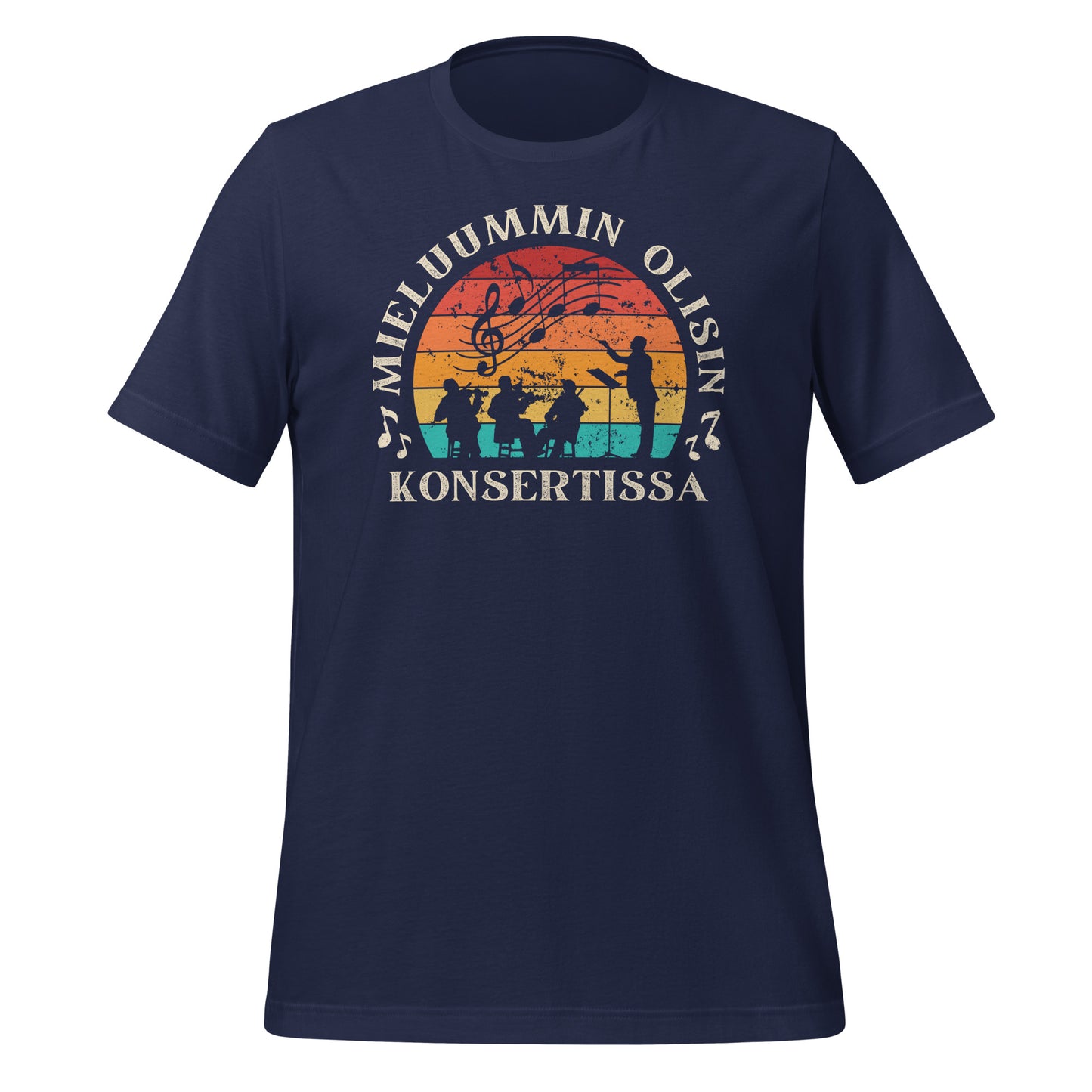 Mieluummin olisin konsertissa - sininen t-paita. Käytännöllinen lahja klassisen musiikin ystävälle.