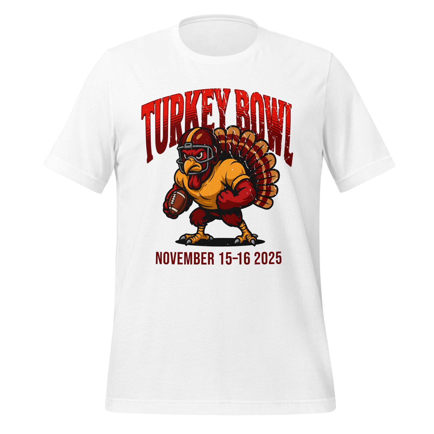 Turkey Bowl 2025 virallinen valkoinen t-paita
