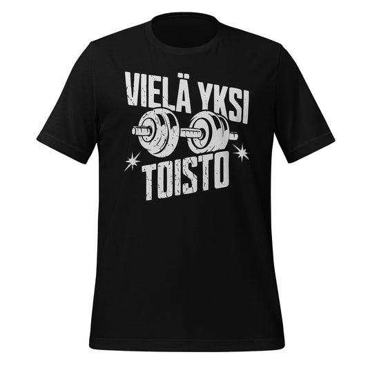 Vielä yksi toisto -kuntosalipaita käsipainokuvalla