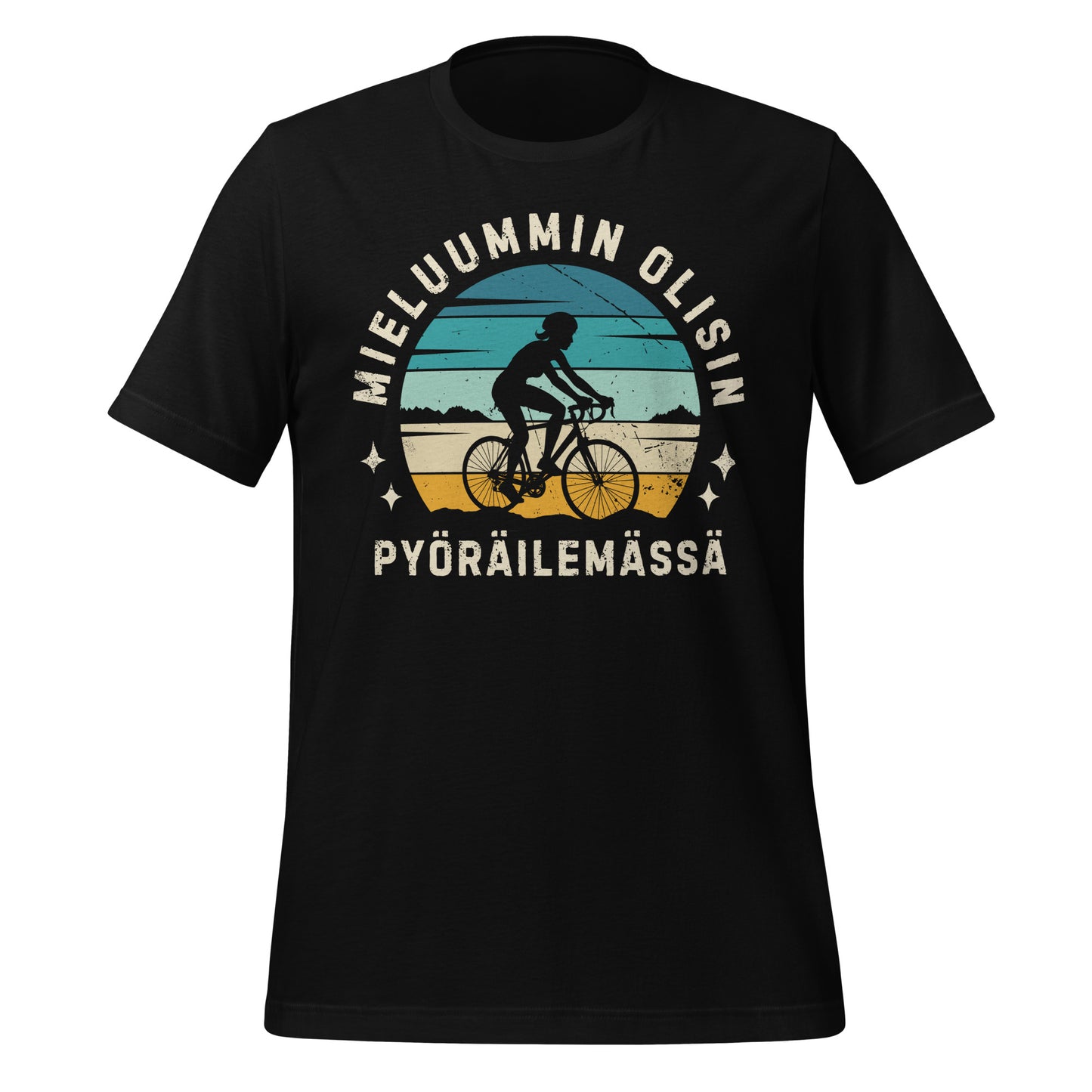 Mieluummin olisin pyöräilemässä t-paita – pyöräilijä siluetti