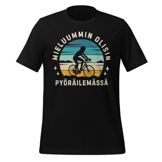 Mieluummin olisin pyöräilemässä t-paita – pyöräilijä siluetti